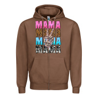 Chestnut mama skeleton peace leopard pattern Zipper Hoodie - NancyCooperArtShop