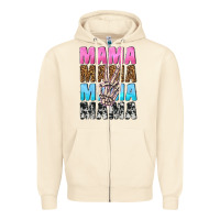 Sandshell mama skeleton peace leopard pattern Zipper Hoodie - NancyCooperArtShop