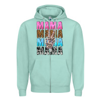 Seafoam mama skeleton peace leopard pattern Zipper Hoodie - NancyCooperArtShop