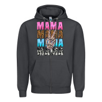 Smoke mama skeleton peace leopard pattern Zipper Hoodie - NancyCooperArtShop