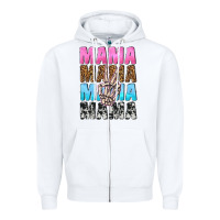 Mama Skeleton Peace Leopard Pattern Zipper Hoodie | Teevron