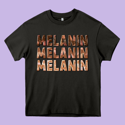Melanin Melanin Melanin Heavy Core Tee Designed By Texasbilliewilder