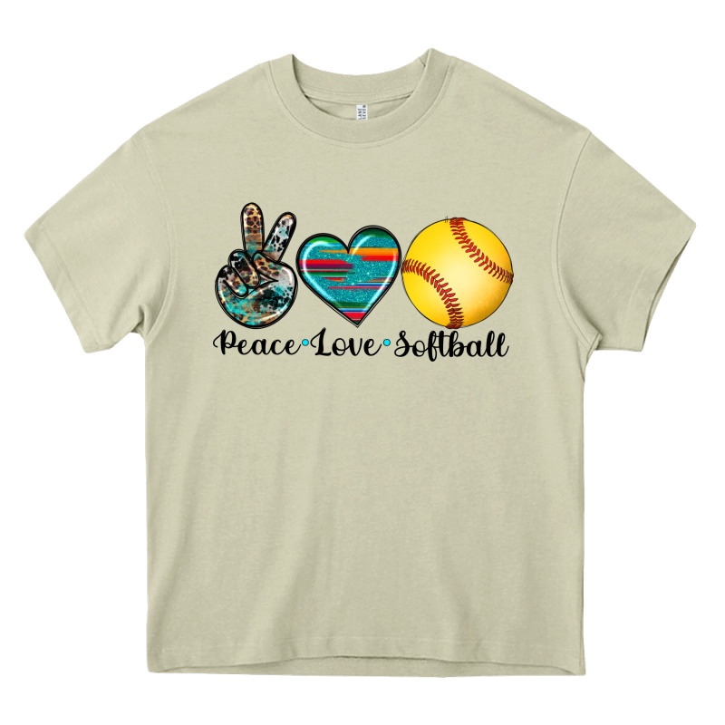 Peace Love Softball Heavy Core Tee by Artiststas | Teevron