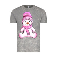 Cloud Rock winter pink snowman and hat Vintage Tee - AdoDesignShop
