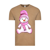 Vintage Coffee winter pink snowman and hat Vintage Tee - AdoDesignShop