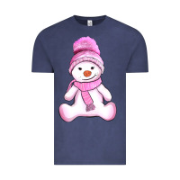Vintage Denim winter pink snowman and hat Vintage Tee - AdoDesignShop