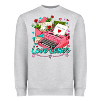 Heather Grey love letter with typewriter Heavyweight Sweatshirt - AdoDesignShop
