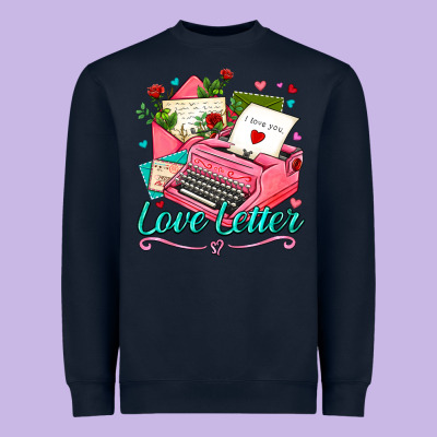 Love Letter With Typewriter Heavyweight Sweatshirt Designed By Adodesignshop