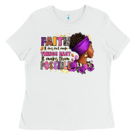 White Faith it does not make things easy Ladies Tee - RanaPortraitStore