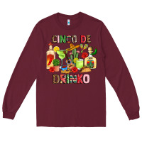 Burgundy cinco de drinko Long Sleeve Tee - JahusDesignShop