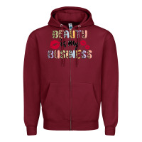 Burgundy beauty is my business Zipper Hoodie - MaliasSmallBusiness