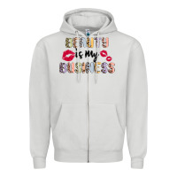Dove Grey beauty is my business Zipper Hoodie - MaliasSmallBusiness