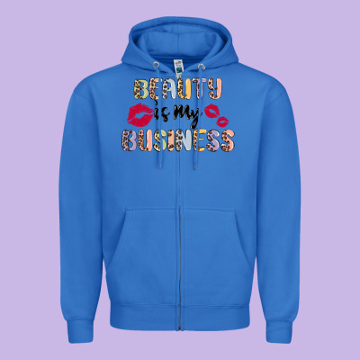 Beauty Is My Business Zipper Hoodie Designed By Maliassmallbusiness