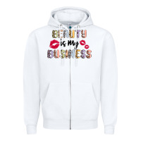 White beauty is my business Zipper Hoodie - MaliasSmallBusiness