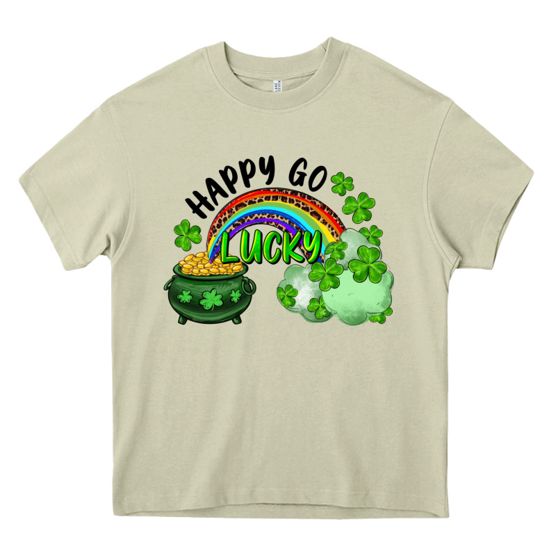 Happy Go Lucky Rainbow Shamrocks And Pot Of Gold Heavy Core Tee by RanaPortraitStore | Teevron