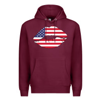 Burgundy American lip Premium Hoodie - Bettercallsaul