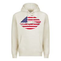 Oatmeal Heather American lip Premium Hoodie - Bettercallsaul