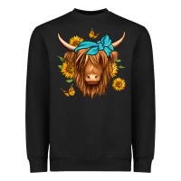 Black sunflower long haired cow Heavyweight Sweatshirt - Jasminsmagicworld