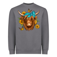Storm sunflower long haired cow Heavyweight Sweatshirt - Jasminsmagicworld