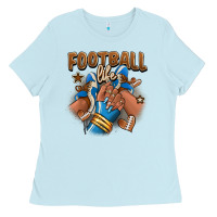 Baby Blue Football life afro girl sneakers Ladies Tee - RanaPortraitStore