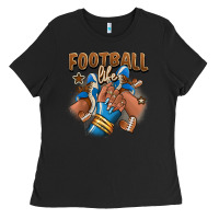 Black Football life afro girl sneakers Ladies Tee - RanaPortraitStore
