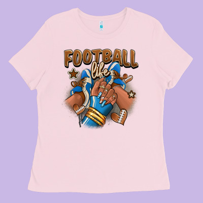 Ladies Tee Football life afro girl sneakers