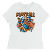 White Football life afro girl sneakers Ladies Tee - RanaPortraitStore