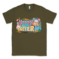 Army Green Happy Easter Classic Tee - LillyAllenDesigns