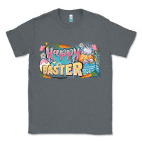 Charcoal Heather Happy Easter Classic Tee - LillyAllenDesigns