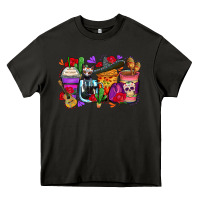 Asphalt day of the dead coffee cups Heavy Core Tee - Zillion Design Studio