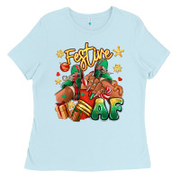 Baby Blue Festive af Christmas black girl sneakers Ladies Tee - RanaPortraitStore