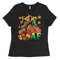 Black Festive af Christmas black girl sneakers Ladies Tee - RanaPortraitStore