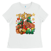 Festive Af Christmas Black Girl Sneakers Ladies Tee | Teevron