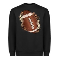 Black football cowhide leopard patch Heavyweight Sweatshirt - JahusDesignShop