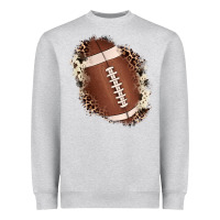 Heather Grey football cowhide leopard patch Heavyweight Sweatshirt - JahusDesignShop