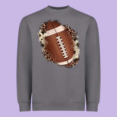 Football Cowhide Leopard Patch Heavyweight Sweatshirt Designed By Jahusdesignshop