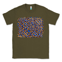 Army Green leopard with navy blue glitter Classic Tee - Artiststas