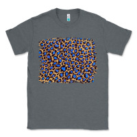 Charcoal Heather leopard with navy blue glitter Classic Tee - Artiststas