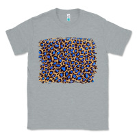 Heather Grey leopard with navy blue glitter Classic Tee - Artiststas