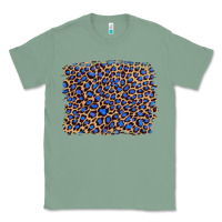 Sage leopard with navy blue glitter Classic Tee - Artiststas