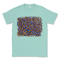 Seafoam leopard with navy blue glitter Classic Tee - Artiststas