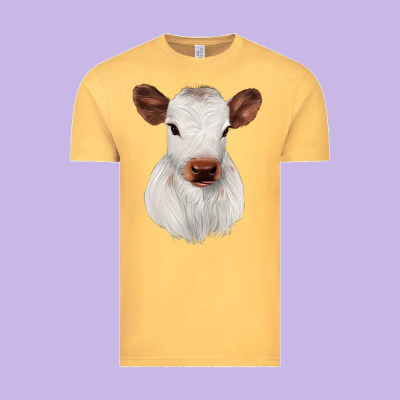 White Cute Calf Vintage Tee Designed By Jahusdesignshop