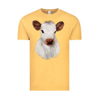 Vintage Mustard White Cute Calf Vintage Tee - JahusDesignShop
