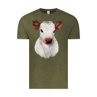 Vintage Olive White Cute Calf Vintage Tee - JahusDesignShop