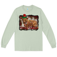 Matcha merry christmas highland cow Long Sleeve Tee - BarkalooDesign