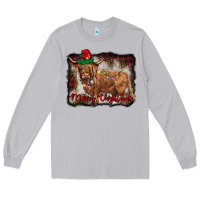 Moon Dust merry christmas highland cow Long Sleeve Tee - BarkalooDesign