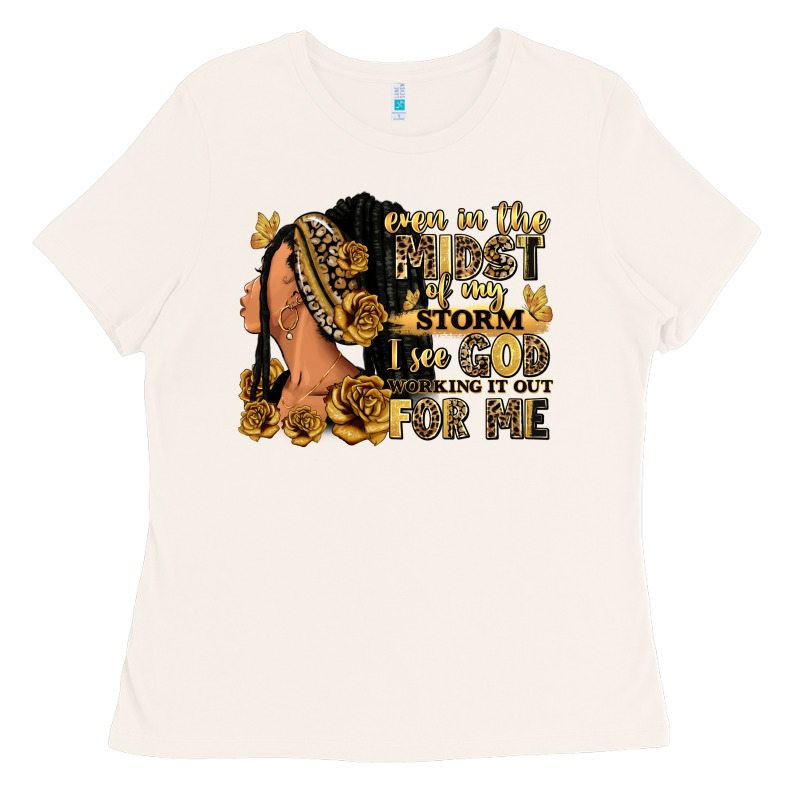 Even In The Midst Of My Storm Afro Woman Ladies Tee by RanaPortraitStore | Teevron