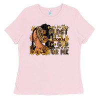 Bubblegum Pink Even in the midst of my storm afro woman Ladies Tee - RanaPortraitStore