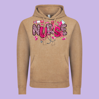 Breast Cancer Nurse Vintage Hoodie Designed By Jahusdesignshop