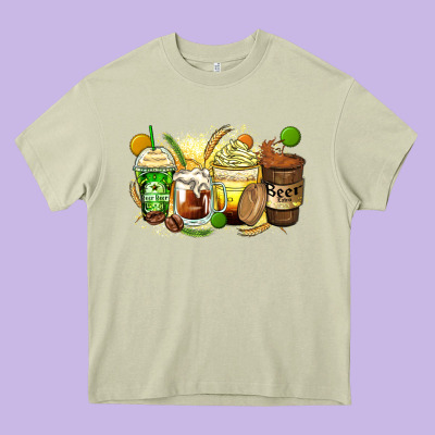 Beer Coffee Cups Heavy Core Tee Designed By Zillion Design Studio